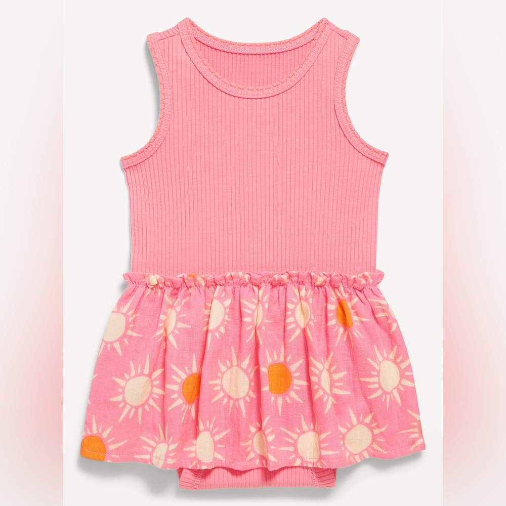 NWT. Old Navy Sleeveless Ribbed Bodysuit Dress for Baby. 3-6 Months